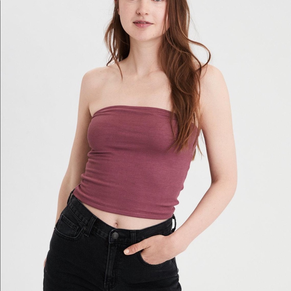 american eagle purple rubbed tube top